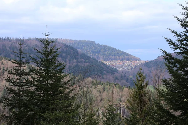 Outlook to the town of Bernbach, Black Forest, Baden-Wurttemberg, Germany — Stock Photo, Image