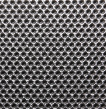 Makro bir hoparlör delikleri ile metal panelinin