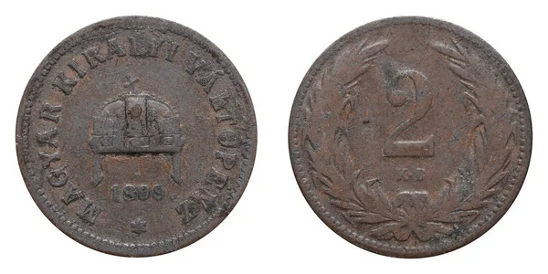 Νόμισμα δύο πλήρωσης που χρησιμοποιήθηκε στο παρελθόν στην Ουγγαρία — Φωτογραφία Αρχείου