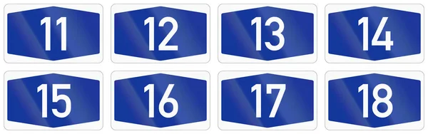 Collection of Numbered highway shields of German Autobahn system — Stock Photo, Image