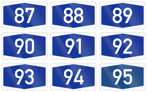 Collection of Numbered highway shields of German Autobahn system — Stock Photo, Image