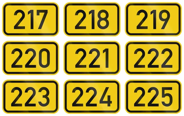 Collection of Numbered highway shields of German Bundesstrassen (Federal roads) — Stock Photo, Image