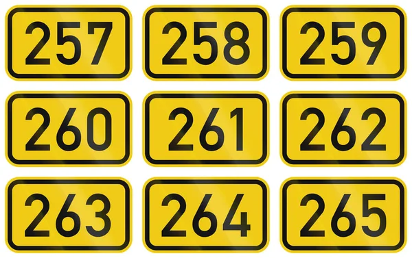 Collection of Numbered highway shields of German Bundesstrassen (Federal roads) — Stock Photo, Image