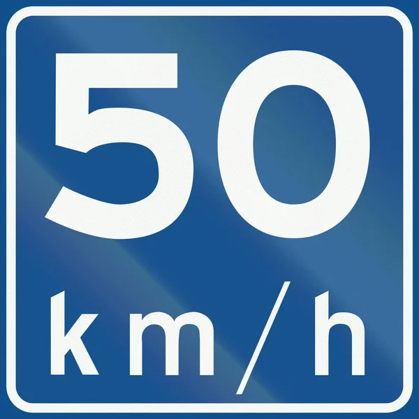 Holländisches Verkehrszeichen a4 - empfohlene Geschwindigkeit 50 kmh — Stockfoto