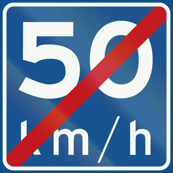 Holländisches Verkehrszeichen a5 - Ende der empfohlenen Geschwindigkeit 50 kmh — Stockfoto