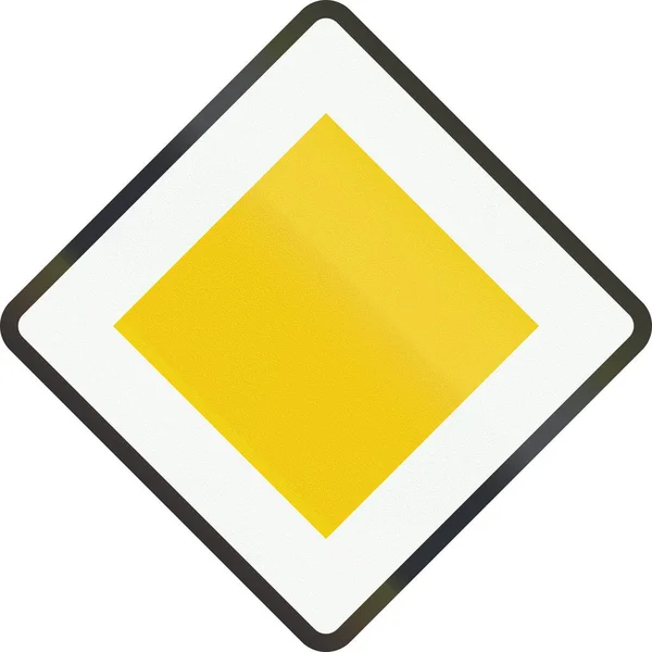 Дорожный знак Нидерландов B1 - Дорога приоритета — стоковое фото