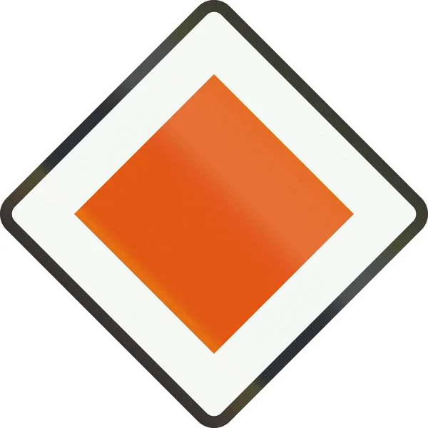 네덜란드도 표지판 B1-우선도로 (1941-1990 년의 오래 된 버전) — 스톡 사진