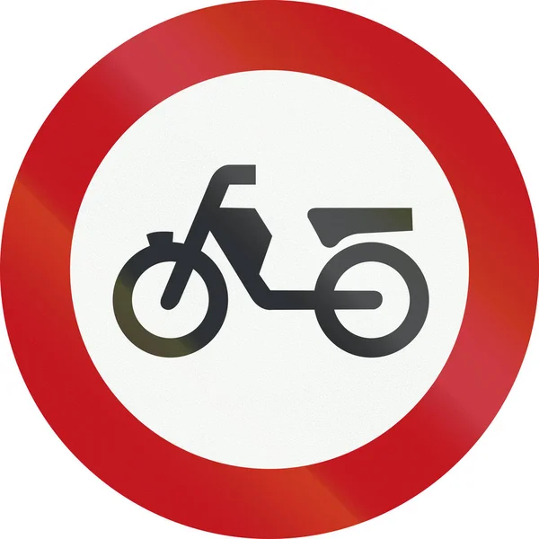 Bir Hollanda yasağı işaret - Hayır mopedler — Stok fotoğraf