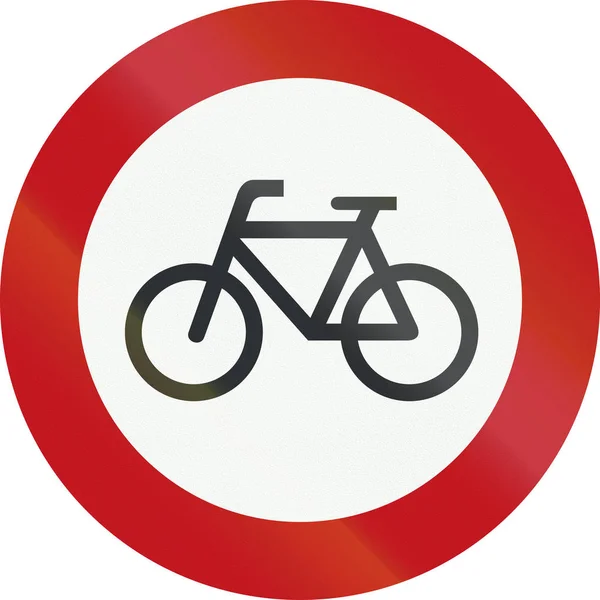 Un signo de prohibición neerlandés - No se admiten bicicletas — Foto de Stock