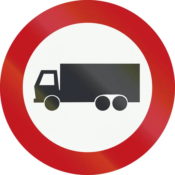 Un panneau d'interdiction néerlandais - Pas de camions — Photo