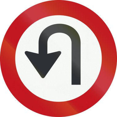 Bir Hollanda yasağı işaret - Hayır U-Turns