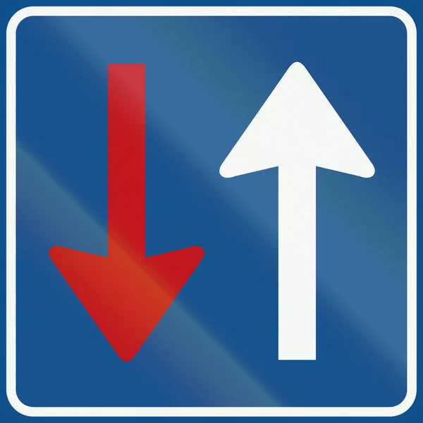 Nizozemsko dopravní značka F6 - přednost před protijedoucí vozidla — Stock fotografie