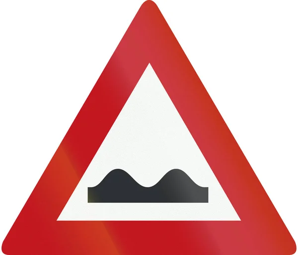 Países Baixos sinalização rodoviária J1 - Estrada irregular — Fotografia de Stock