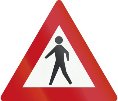 Hollanda yol işaret J23 - yayalar devam