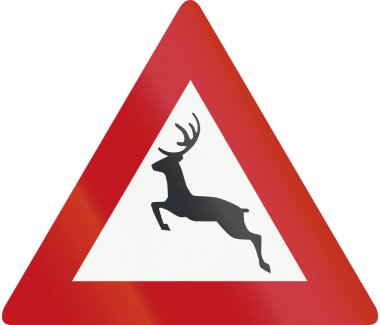Hollanda yol işaret J27 - vahşi hayvanlar