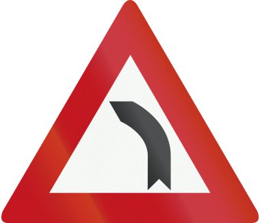 Hollanda yol işaret J3 - Bend sola