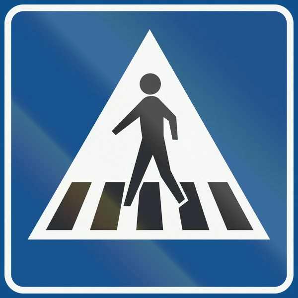 Netherlands road sign L2 - Pedestrian crossing — Stock Photo, Image