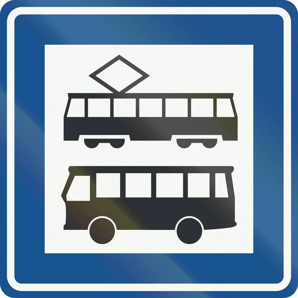 네덜란드도로 표지판 L3-버스 또는 트램 중지 — 스톡 사진