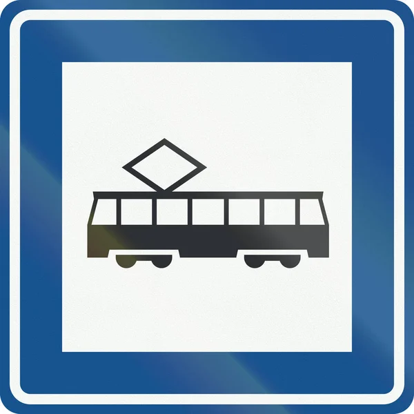 Nederland-verkeersbord L3 - Tram stoppen — Stockfoto