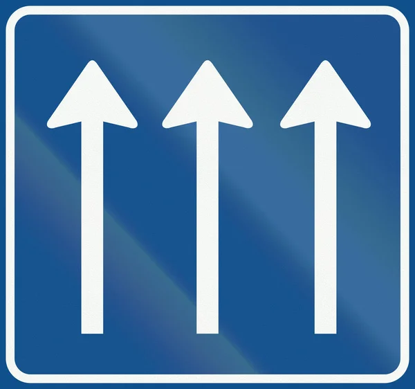 Netherlands road sign L7 - Number of through lanes — Stock Photo, Image