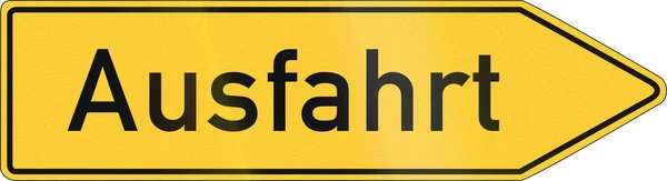 An official German information road sign: Exit — Stock Photo, Image