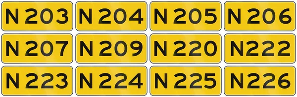 Colección de escudos de carreteras holandeses de carreteras provinciales — Foto de Stock