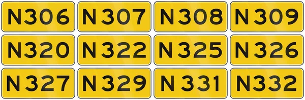 Collection of Dutch road shields of provincial roads — Stock Photo, Image