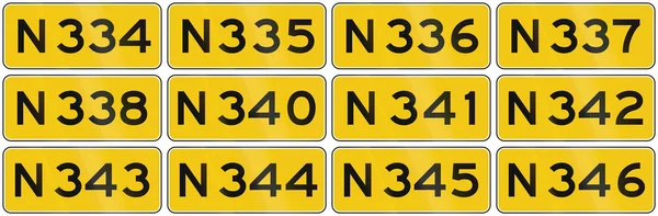 Collection of Dutch road shields of provincial roads — Stock Photo, Image