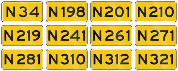 Collection of Dutch road shields of provincial roads — Stock Photo, Image