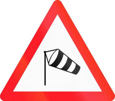 İsviçre - yan Rüzgar kullanılan uyarı işareti