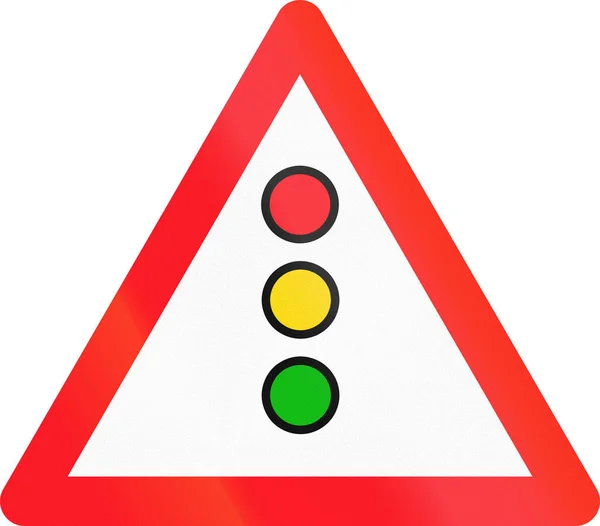 Señal de advertencia utilizada en Suiza - señales de tráfico . — Foto de Stock