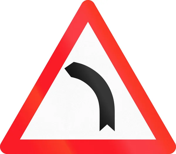 Varningsskylt som används i Schweiz - vänster sväng — Stockfoto