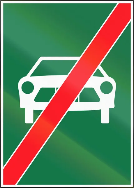 Дорожній знак, що використовується в Швейцарії - кінець швидкого руху шосе — стокове фото