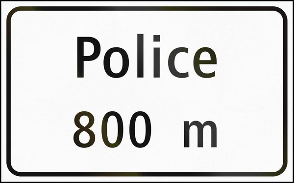 瑞士-法国警察局到距离用的路标 — 图库照片