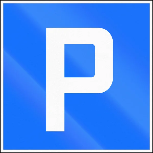 Road sign used in Switzerland - Parking place — Stock Photo, Image