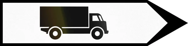 Οδικό σήμα χρησιμοποιείται στην Ελβετία - διαδρομή για τα φορτηγά — Φωτογραφία Αρχείου
