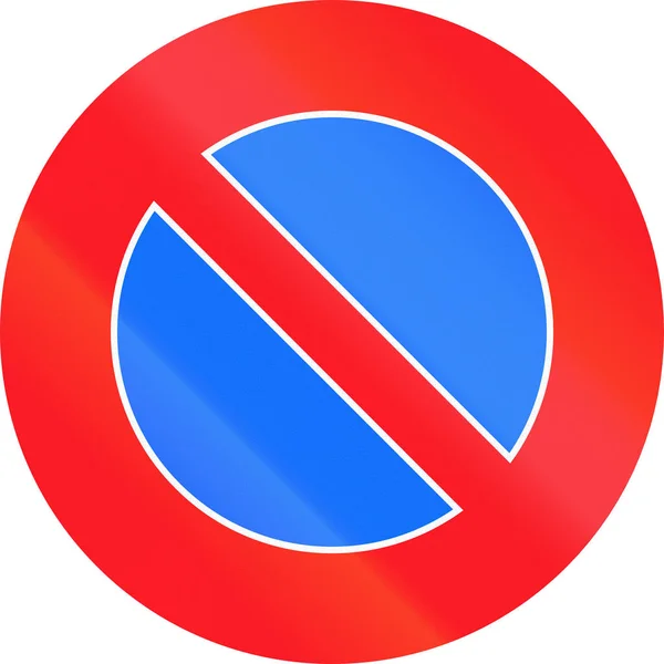 Znak drogowy używany w Szwajcarii - brak parkingu — Zdjęcie stockowe