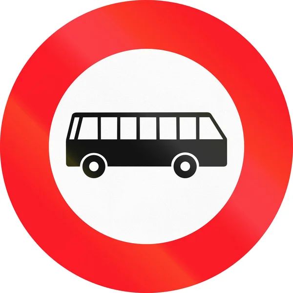 Vägmärke som används i Schweiz - inga bussar — Stockfoto