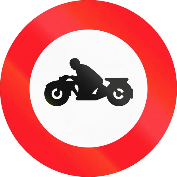 Дорожній знак, що використовується в Швейцарії - не Мотоцикли — стокове фото