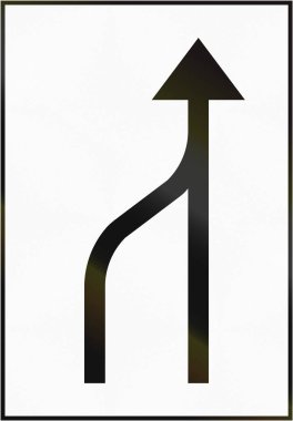 İsveç'te - Lane biter kullanılan yol işareti