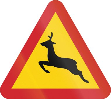 İsveç'te - geyik kullanılan yol işareti