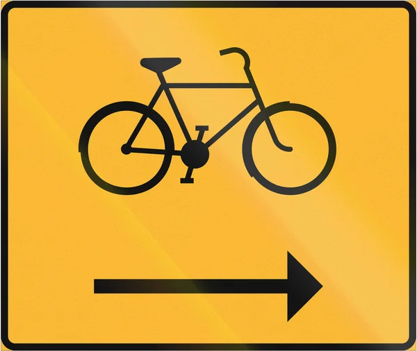 Használt, Svédország - pálya bringa út jel — Stock Fotó