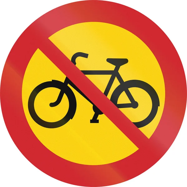 Verkehrszeichen in Schweden - keine Fahrräder oder Mopeds — Stockfoto
