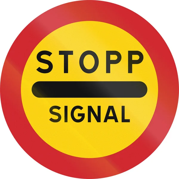 Verkehrszeichen in Schweden - Stopp, Signal — Stockfoto
