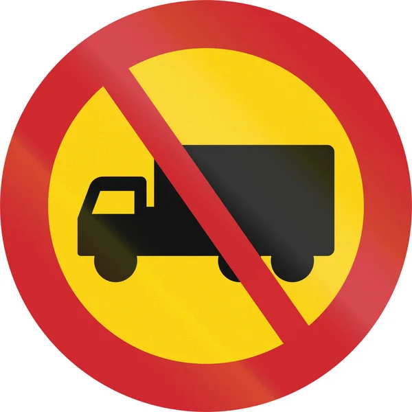 Segnaletica stradale utilizzata in Svezia - Nessun camion — Foto Stock