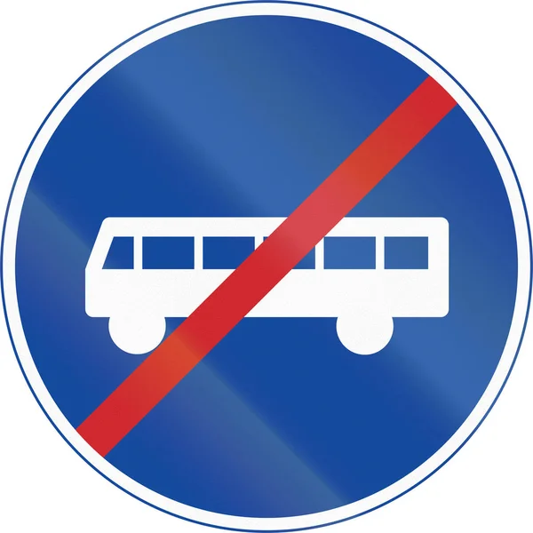 Road sign used in Sweden - End of lane reserved for public transport (and cycles and mopeds Class II) — Stock Photo, Image