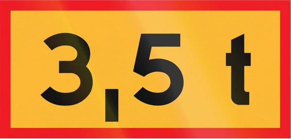 Sinal de estrada utilizado na Suécia - Peso total — Fotografia de Stock