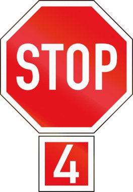 Botsvana - Stop (4 yönlü Afrika ülkesinde kullanılan yol işareti)