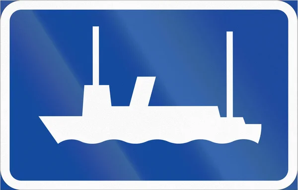 Dopravní značka používá ve Švédsku - Ferry — Stock fotografie