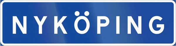 Πινακίδα που χρησιμοποιείται στη Σουηδία - σημάδι ένδειξη θέση — Φωτογραφία Αρχείου